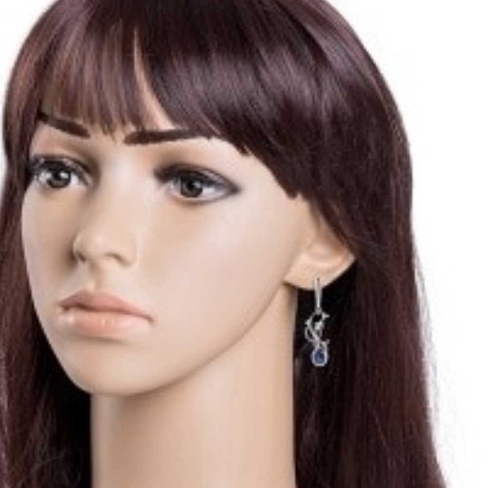 Dolphin Sapphire Jewelry Set-Necklace & Earrings - Picture 5 of 5
